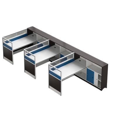 锁匠 屏风办公桌三人位张