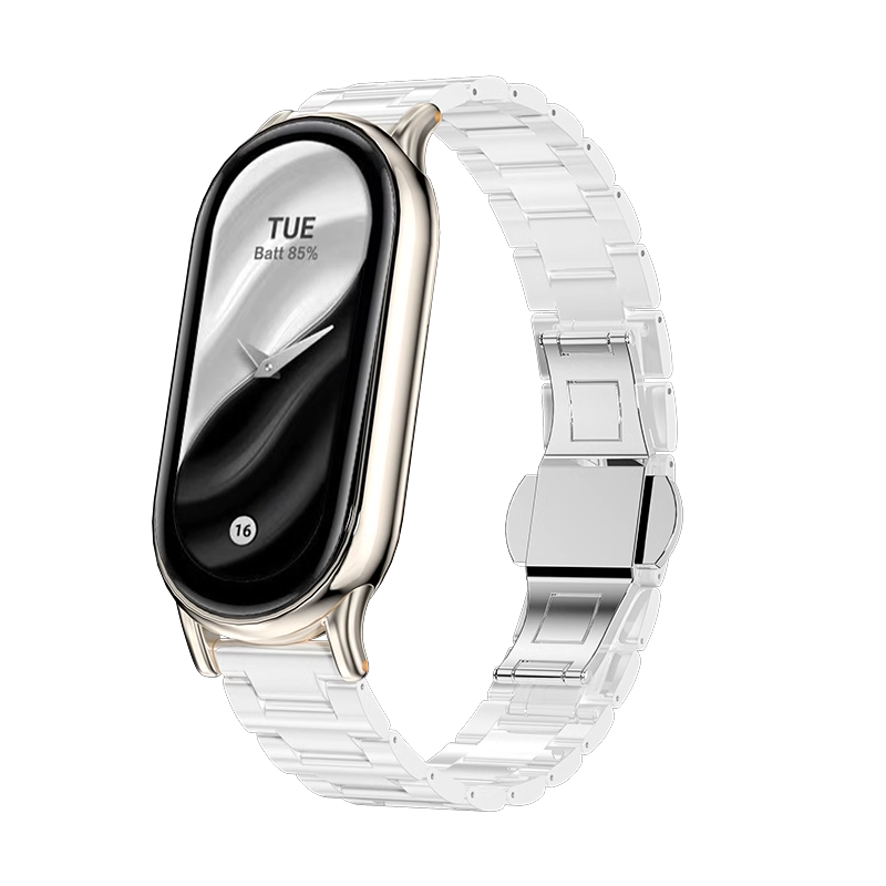 适用小米手环9表带8新款三珠陶瓷金属腕带band9运动智能手环九代高级时尚3139B