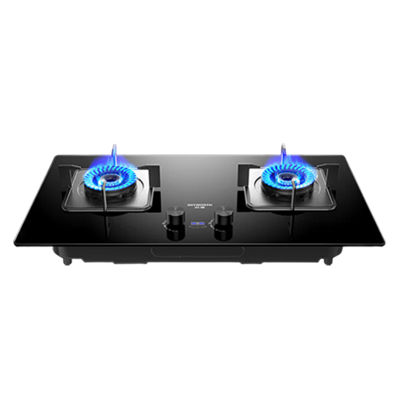创维(Skyworth)燃气灶煤气灶双灶家用天然气猛火灶具智能定时台式嵌入式钢化玻璃JZY/T-Z201B
