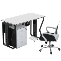 豫龙悦办公桌椅含柜含主机托1400*700*750mm套