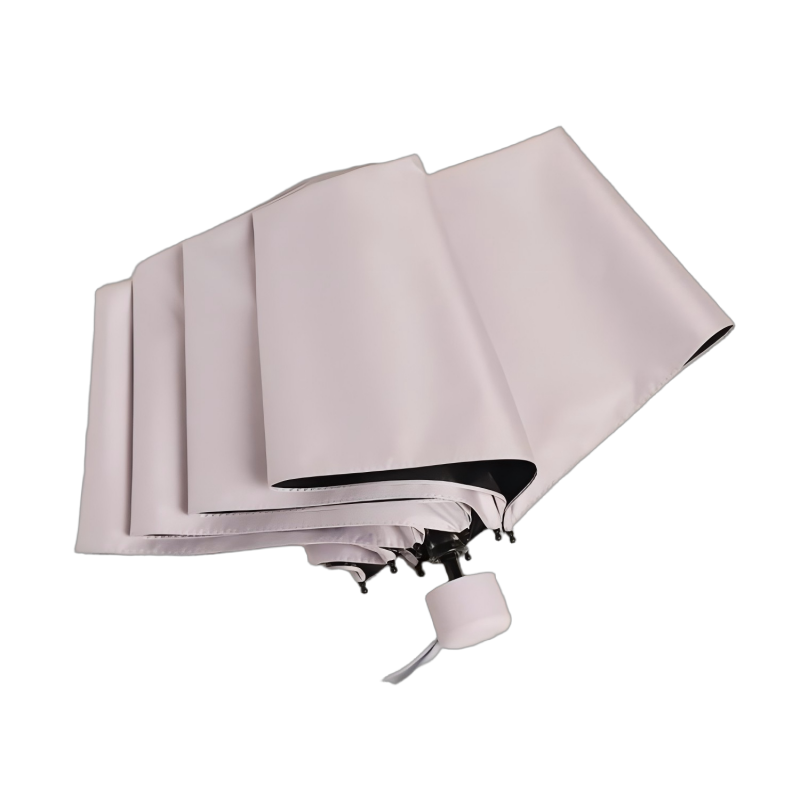 华夏盛锦(HUAXIASHENGJIN) 雨伞便携简约折叠晴雨两用太阳伞女黑胶遮阳伞纯色伞 个