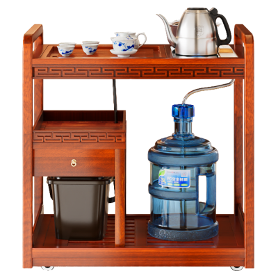 KAMJOVE/金灶 KW-6000 组合式木雕移动茶车茶盘 全自动一体茶台 茶具套装 家用