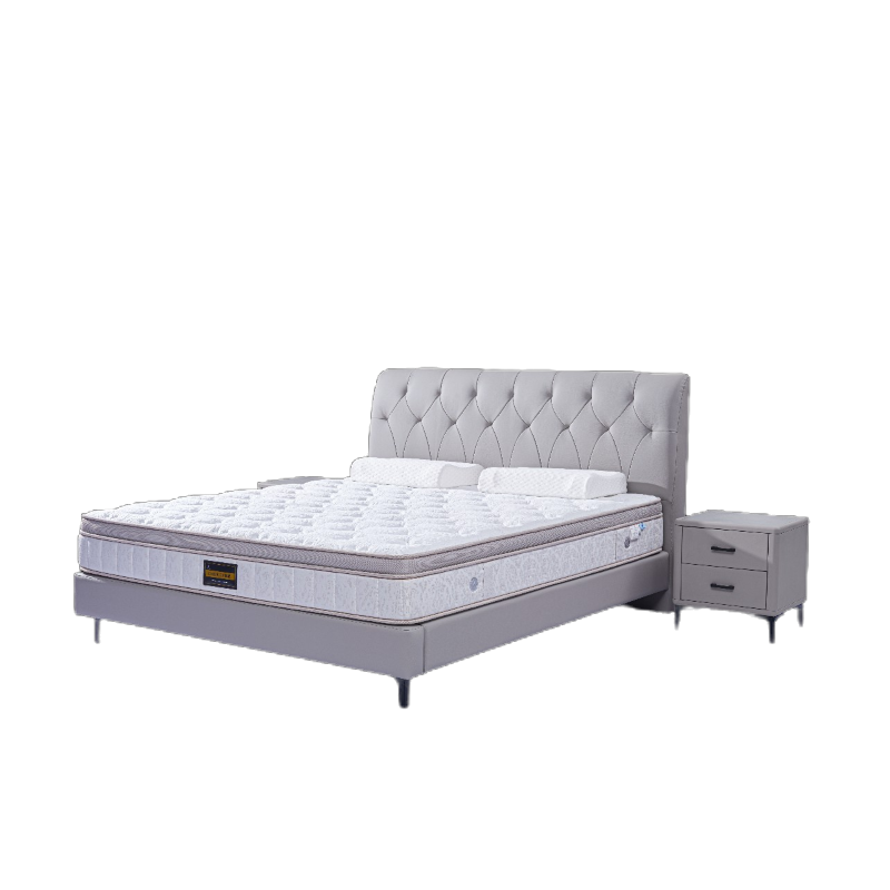 慕思DeRUCCI头层牛皮床架 荔枝纹理 肌理触感 俄罗斯进口落叶松 坚固牢靠 三面齐边更省空间 高承重排骨架