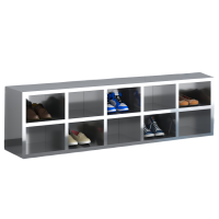 铭思达不锈钢鞋柜单面10格个