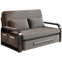 苏宁 质凡 折叠沙发床两用布艺实木单人伸缩床 1.08米[5cm海绵+2cm乳胶]