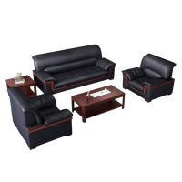伟樽办公沙发单人位*2+三人位+长茶几+方茶几套