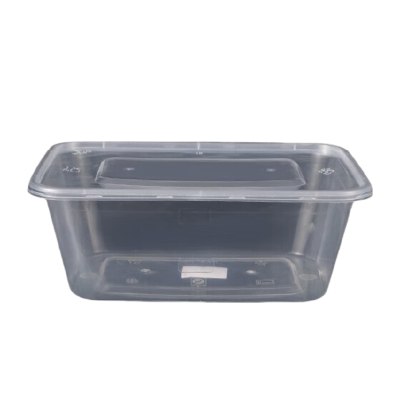 海亚森M6015 MAX带盖一次性方形塑料餐盒1000ml透明色 150套/箱