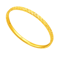 周大福 碎碎冰 碎金金足金黄金手镯(工费920)计价EOF1217七夕礼物