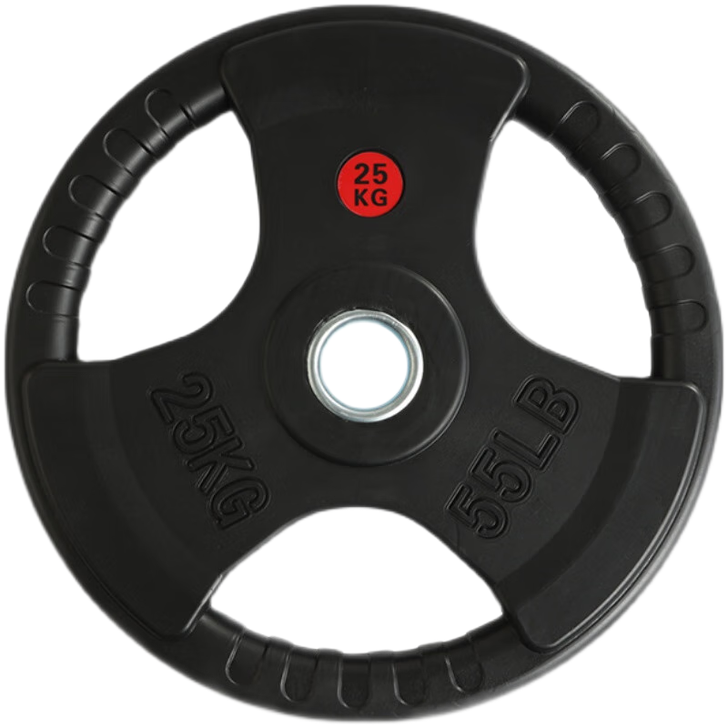 韦步包胶杠铃片举重配重5CM大孔径健身器材组合套装