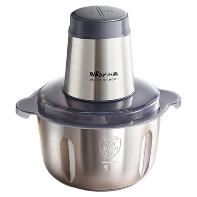 小熊绞肉机家用 辅食机婴儿绞馅机碎肉机料理机饺子肉馅搅拌机打蒜器电动搅肉机约2L钢碗单刀