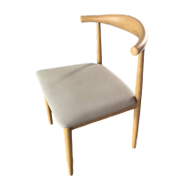 北欧餐椅简约现代餐厅椅子休闲靠背凳家用书桌椅仿实木铁艺牛角椅 饰面写字椅 SHX-1225 把