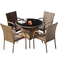 豫龙都 休闲桌椅 一桌四椅 套