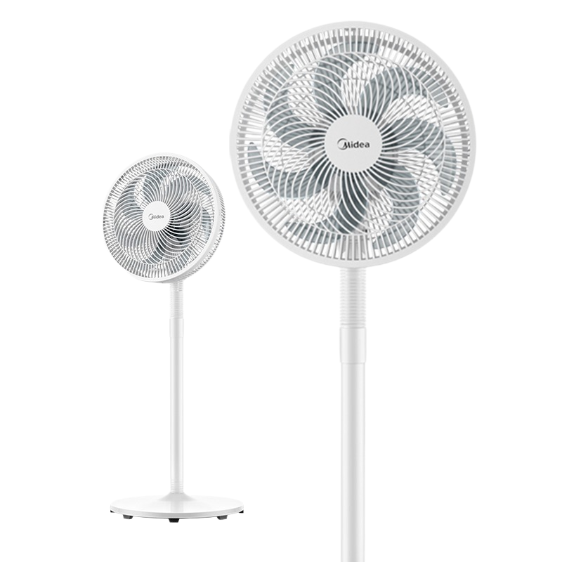美的(Midea)电风扇家用7叶落地扇台立两用扇卧室摇头循环通风轻音大风量电扇 白色 SAF30AC