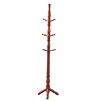蚁伽实木衣帽架 挂衣架落地卧室客厅家用立式挂衣杆加粗 183高柚木色