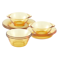 康宁餐具EKCO晶致系列餐具4件组2饭碗1深盘1平盘