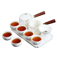 元青整套茶具(MULTIPOTENT)中国白茶具套装玉瓷功夫茶具盖碗套装白瓷侧把壶套组