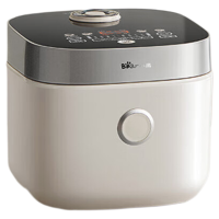 小熊(bear) 4L底盘加热电饭煲 白色触摸控制定时稀饭4毫米不粘内胆圆形煲高效节能