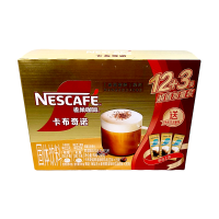 Nescafe雀巢金牌速溶咖啡卡布奇诺丝滑拿铁臻享白咖啡12条盒装