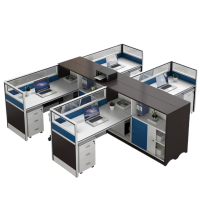 锁匠 屏风办公桌四人位+柜套