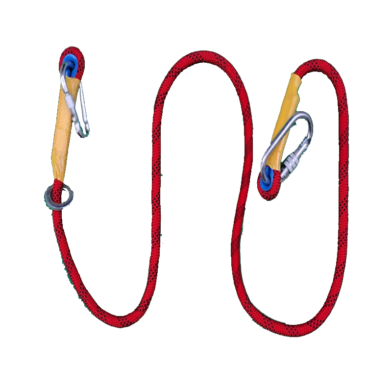 硕森安全带延长绳2米双钩红色丙纶缓冲挂绳