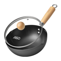爱仕达(ASD)炒锅小铁锅无涂层熟铁锅家用燃气电磁炉炒菜锅辅食锅平底精铁锅具 迷你小炒锅[无盖] 20cm