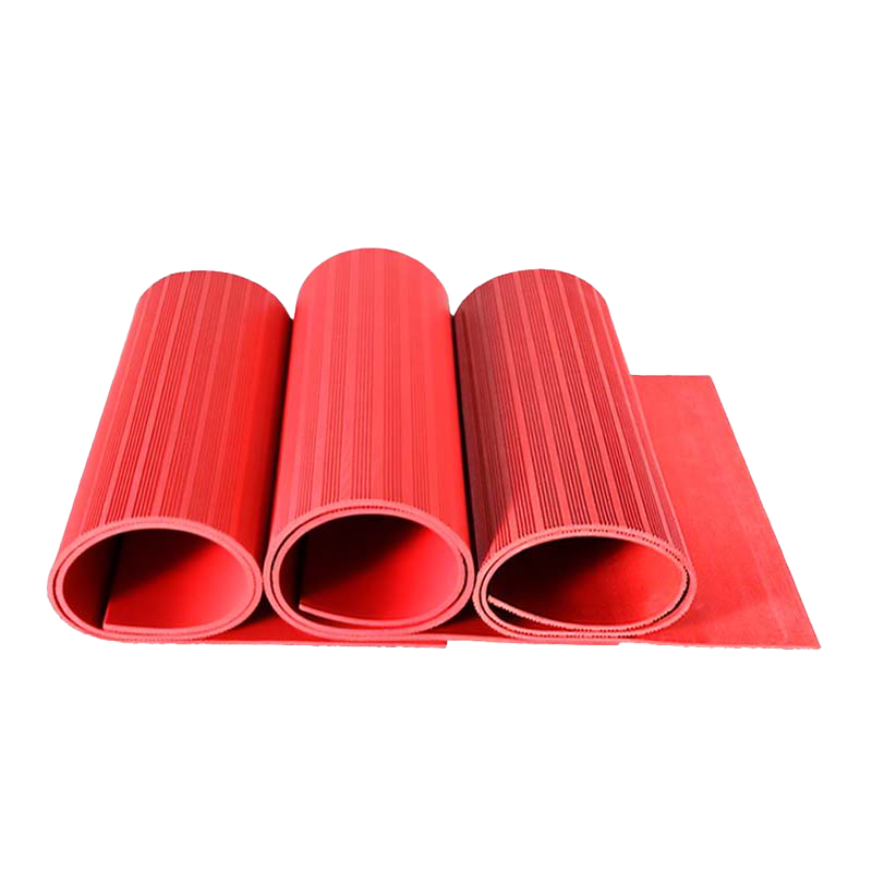 天空桥 绝缘橡胶垫 红色条纹5mm*1m*5m 卷