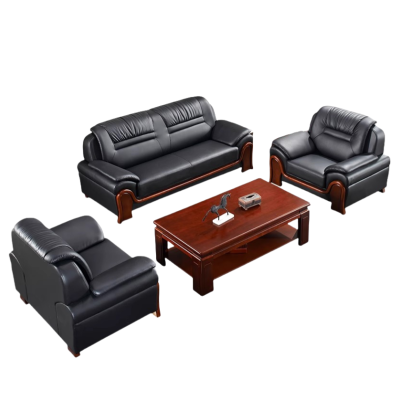 智叶舟办公沙发组合223*85*92cm(3+1+1+茶几)套
