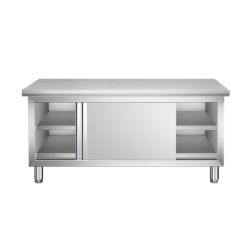 鑫金虎 304加厚不锈钢工作台厨房操作台储物柜 1.5m