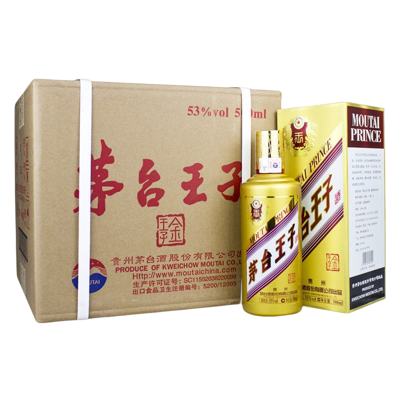 贵州茅台酒 茅台金王子酒 53度500ml*6瓶 酱香型白酒