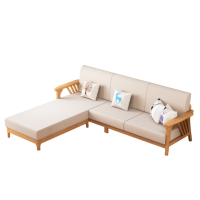 智叶舟实木沙发215*76.5*82cm(3+脚踏)套