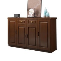 中伟四门实木鞋柜客厅多层北欧家用门口玄关柜子储物收纳柜榉木色