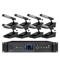 惠度(HuiDu)HD-6690专业有线手拉手会议话筒高清视频会议系统麦克风大型会议室讨论数字麦克风方管款一拖八