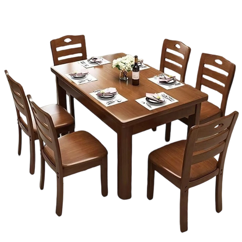 筑亮 实木餐桌椅 SM145-6Y 套