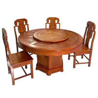 豫龙都 转盘餐桌 一桌四椅 套