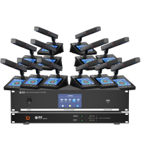 惠度(HuiDu)HD-7300M专业有线手拉手会议麦克风系统大屏多功能视像跟踪话筒大型会议桌面方管款会议主机