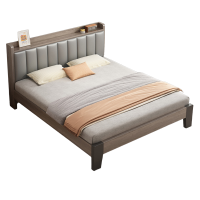 实木床1米8双人床出租房用1米5的家用储物大床小户型1米2单人床架