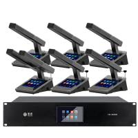 惠度(HuiDu)HD-8230M有线手拉手会议话筒全数字表决IP视像跟踪双机热备份录音语音转写方管款一拖十