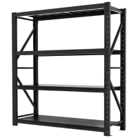 质凡货架置物架黑黄色仓储轻型货架承重200kg 2000*500*2000