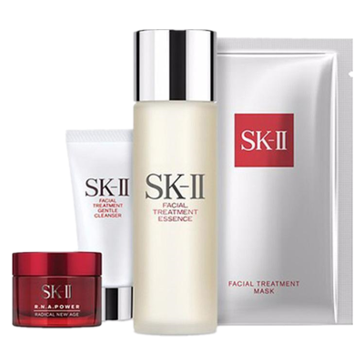 SK-II体验护肤套装补水保湿控油平衡舒缓肌肤 神仙水75ml+肌源赋活修护精华霜15g+洗面奶20g+护肤面膜1片