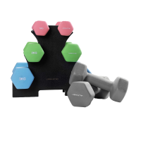 劳拉之星3052健身小哑铃健身家用塑形手臂浸塑六角哑铃男女儿童 1KG J两只装 均码