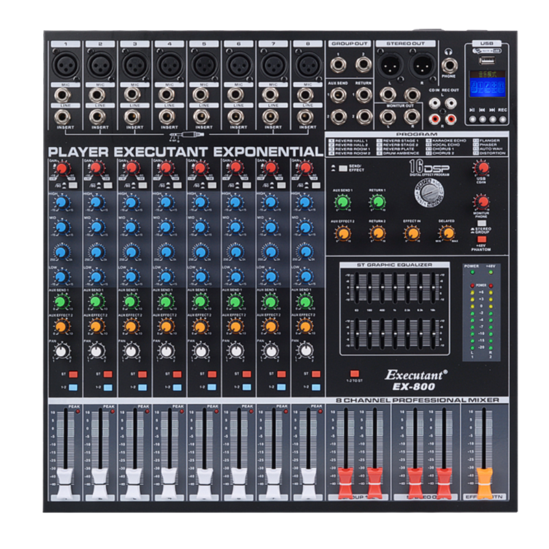 惠度(HuiDu)EX-1200专业工程调音台舞台会议婚庆演出带蓝牙USB数字混响调音台带效果均衡12路调音器