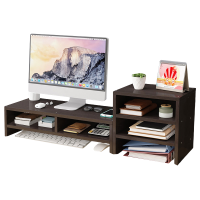 珂洋 显示器增高架 双层隔断+三层(黑胡桃) 个