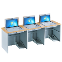 指臣电脑翻转桌三人台