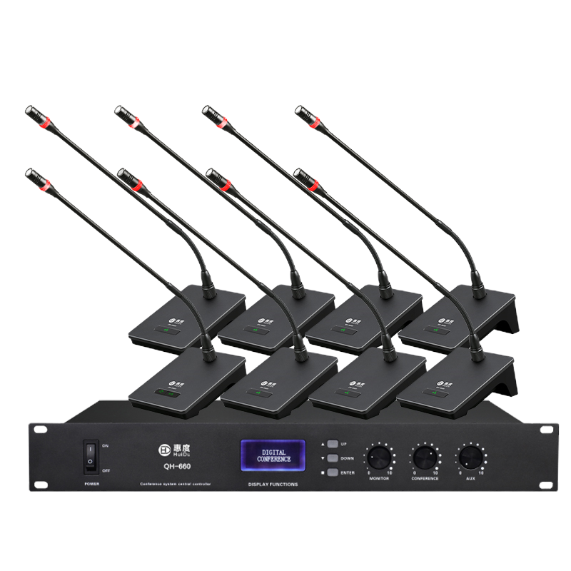 惠度(HuiDu)QH-660S专业有线手拉手会议麦克风工程会议话筒多功能会议室桌面鹅颈话筒一拖四