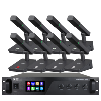 惠度(HuiDu)YX-X4专业有线手拉手纯讨论型会议麦克风工程大型会议厅报告厅桌面台式方管话筒一拖三十