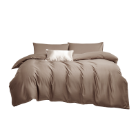 罗莱家纺简粹60S全棉贡缎四件套咖色200*230cm