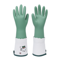 一倍加厚家务手套绿色塑料国产M码1双装居家清洁必备