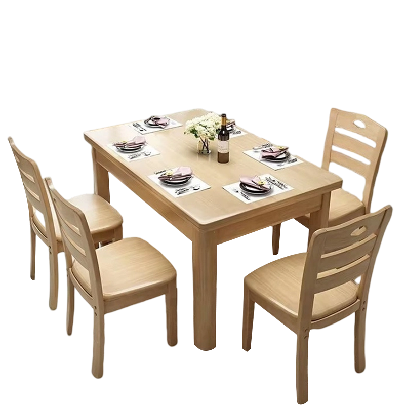 筑亮 木质餐桌椅 MZ120-4Y 套