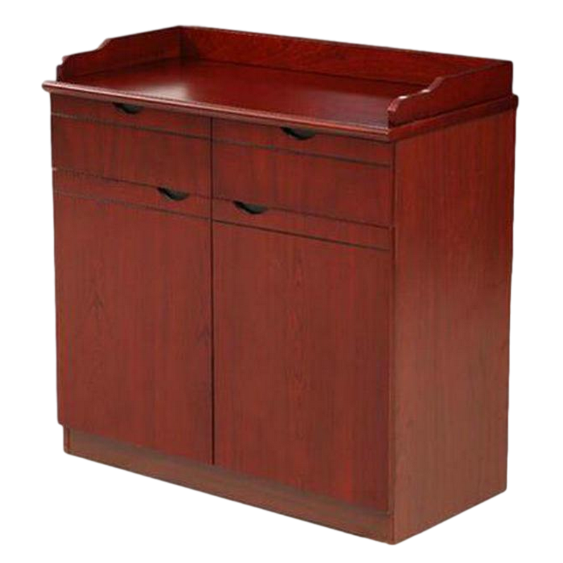 逐鹿中原实木皮茶水柜 实木培训室矮柜TY-270办公会议室档案柜休息间茶水台 双门茶水柜