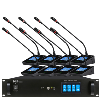 惠度(HuiDu)YX-X10S有线手拉手会议麦克风系统分区式数字智能全触屏视像跟踪电容麦鹅颈话筒一拖八